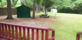 looking at the back yard from the deck